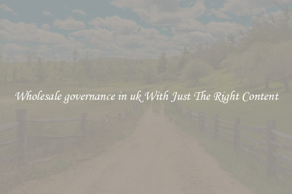 Wholesale governance in uk With Just The Right Content