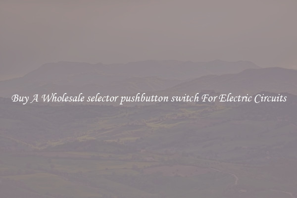 Buy A Wholesale selector pushbutton switch For Electric Circuits