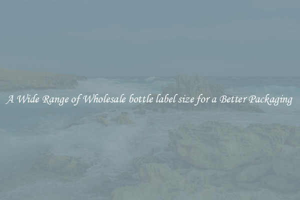 A Wide Range of Wholesale bottle label size for a Better Packaging 