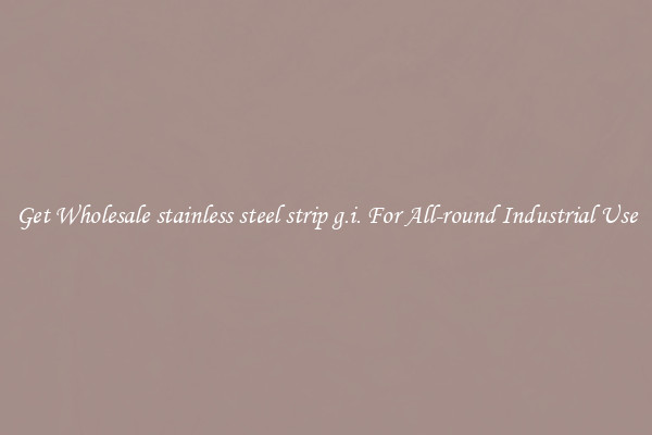 Get Wholesale stainless steel strip g.i. For All-round Industrial Use