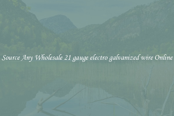 Source Any Wholesale 21 gauge electro galvanized wire Online