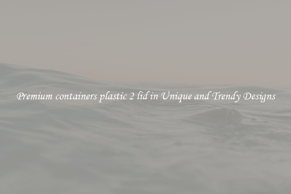 Premium containers plastic 2 lid in Unique and Trendy Designs