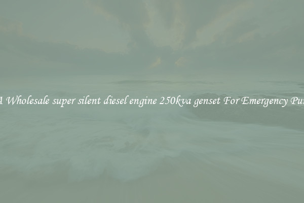 Get A Wholesale super silent diesel engine 250kva genset For Emergency Purposes