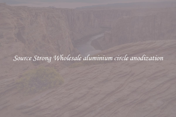 Source Strong Wholesale aluminium circle anodization