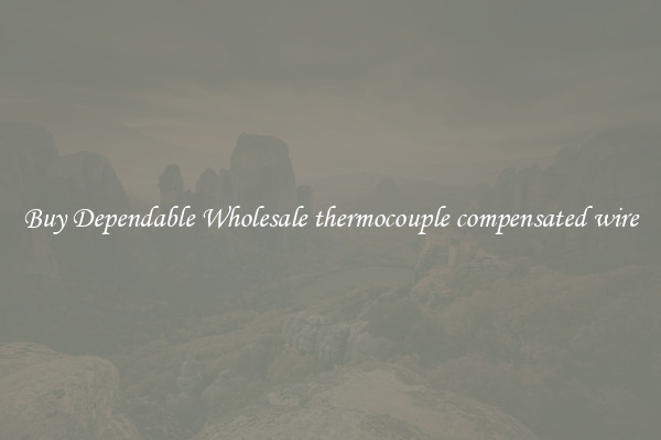 Buy Dependable Wholesale thermocouple compensated wire