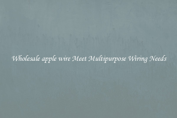 Wholesale apple wire Meet Multipurpose Wiring Needs